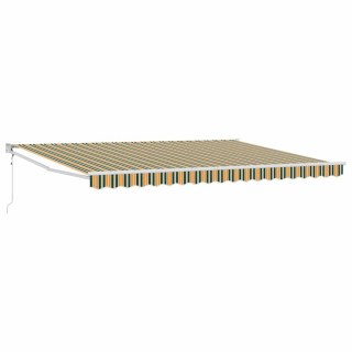VidaXL Markiza wysuwana Zielony i Żółty 450 x 300 x 165 cm
