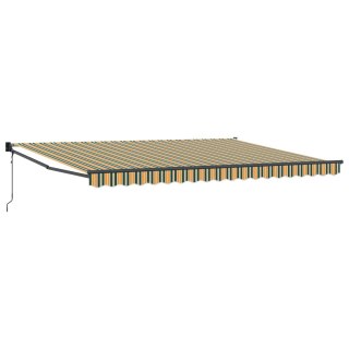 VidaXL Markiza wysuwana Zielony i Żółty 450 x 300 x 165 cm