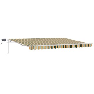 VidaXL Markiza wysuwana Zielony i żółty 450 × 300 cm