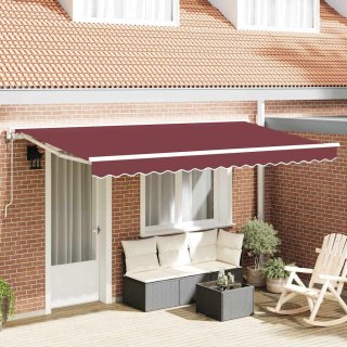 VidaXL Rama markizy bordowy 350 x 200 cm Poliester z powłoką PU