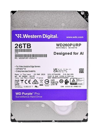 Dysk HDD WD Purple Pro WD260PURP (26 TB ; 3.5"; 512 MB; 7200 obr/min)