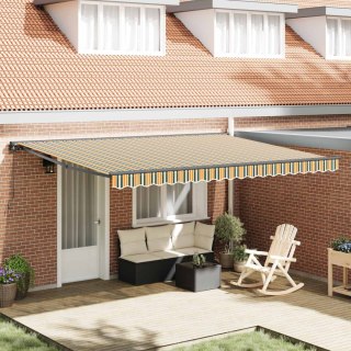 VidaXL Rama markizy Zielony i Żółty 450 × 300 cm