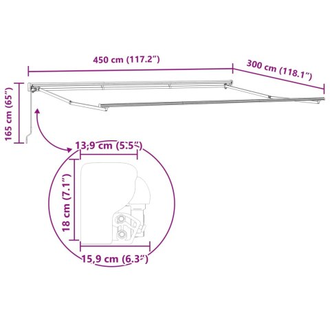 Rama markizy Zielony i Żółty 450 × 300 cm
