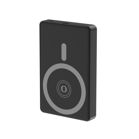 GEMBIRD BEZPRZEWODOWY POWERBANK MAGNETYCZNY 15W Z WYŚWIETLACZEM LCD 10000 MAH, CZARNY