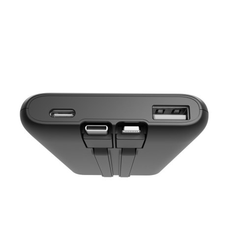 GEMBIRD POWERBANK O POJEMNOŚCI 10000MAH Z WYŚWIETLACZEM LCD ZINTEGROWANYMI KABLAMI SZYBKIM ŁADOWANIEM QC3.0 20W