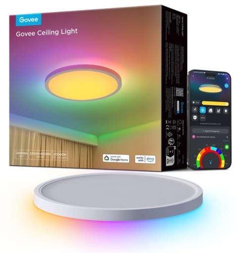 Govee Inteligentna lampa sufitowa RGBWW + RGBIC, Wi-Fi, Bluetooth H60A1
