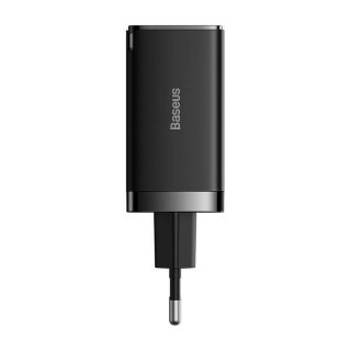 Szybka ładowarka sieciowa GaN 2xUSB C 1xUSB 65W Baseus GaN5 Pro + kabel USB C - USB C 100W - czarna