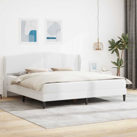 Ramka łóżka Z zagłówkiem Biały 180 x 200 cm Ekoskóra