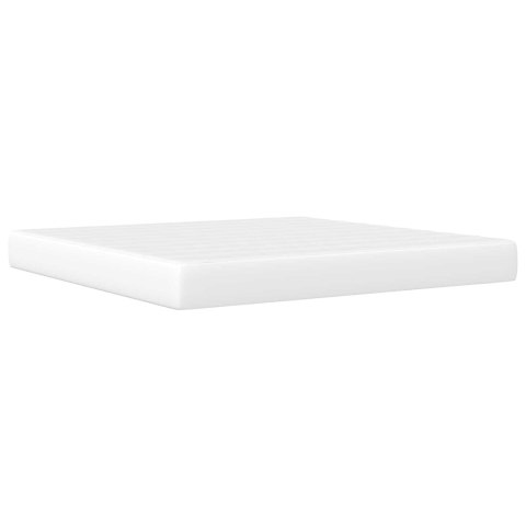 Ramka łóżka z paskami LED Biały 180 x 200 cm Ekoskóra