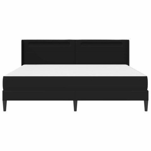 Ramka łóżka z paskami LED Czarny 180 x 200 cm Ekoskóra