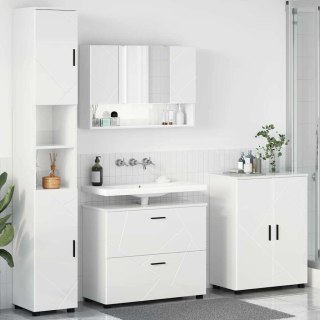 VidaXL Zestaw mebli łazienkowych z szufladą 4 pcs Wysoki połysk biały