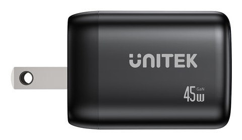 UNITEK ŁADOW. SIECIOWA 2X GAN 45W, 2XUSB-C PD 3.0, QC, CZARNA