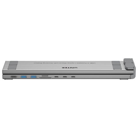 UNITEK PODSTAWKA POD LAPTOP REGULOWANA + HUB USB-C/A, HDMI 2.0, PD 100W