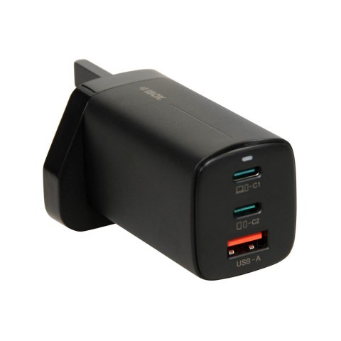 ŁADOWARKA SIECIOWA I-BOX C-65 GAN PD65W KABEL, CZARNA (OUTLET)