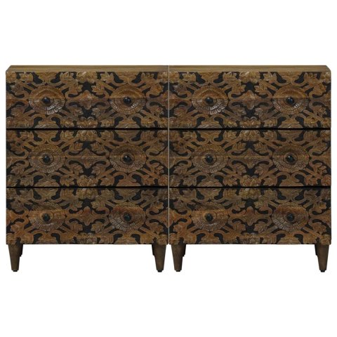 Bufet 2 pcs Brązowy 60 x 33,5 x 75 cm Drewno z mango