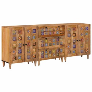 VidaXL Bufet 3 pcs Naturalny 60 x 33,5 x 75 cm Drewno z mango
