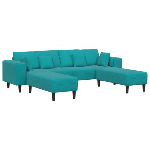 Sofa 3 pcs Turkusowy 250 x 188 x 76 cm Aksamit