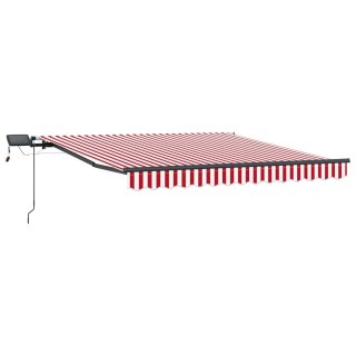 VidaXL Markiza wysuwana Czerwony i Biały 300 x 250 cm