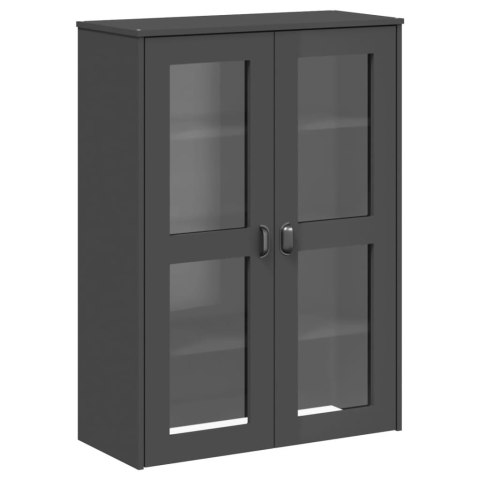 Kredens VIKEN, antracytowy, 80x40x200 cm, lite drewno sosnowe