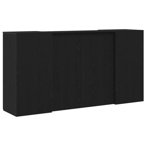 Biurko recepcyjne dąb czarny 200x50x103,5 cm Drewno konstrukcyjne