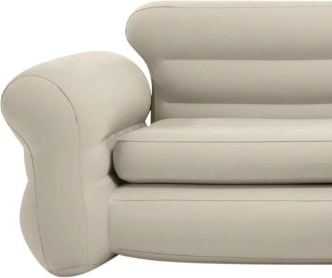 Dmuchana kanapa narożna sofa czteroosobowa 257x203x76 cm beżowa INTEX 68575