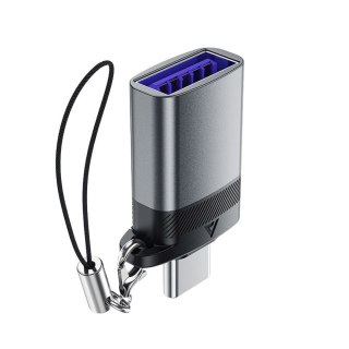 Adapter przejściówka USB-A - USB-C - szary