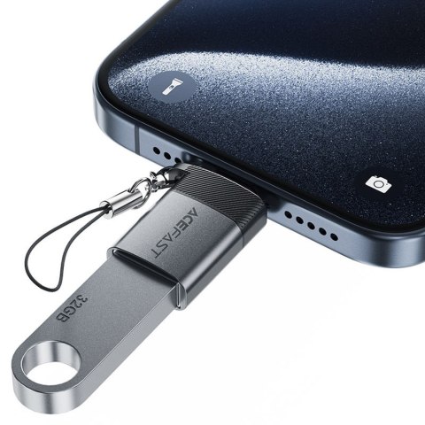 Adapter przejściówka USB-A - USB-C - szary