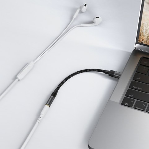 Adapter przejściówka USB-C - mini jack 3.5 mm - czarny