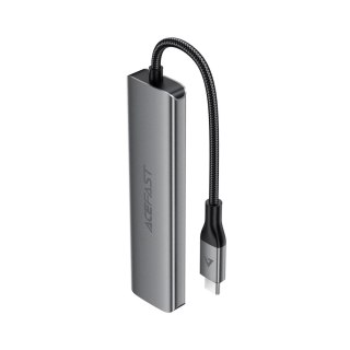 Hub stacja dokująca 5w1 USB-C - USB-A USB-C HDMI 4K 60Hz PD 90W - szara