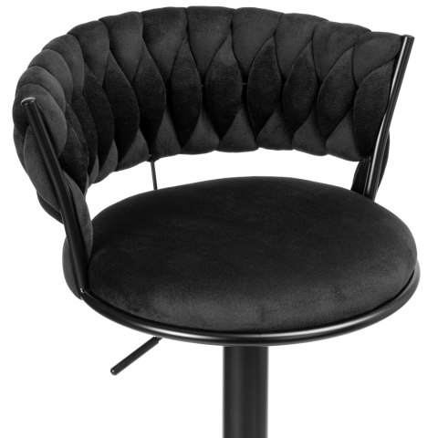 Krzesło barowe TRESSO BLACK welurowe czarne VELVET