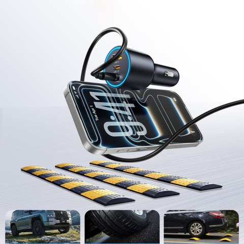Ładowarka samochodowa USB-A USB-C 165W - czarna