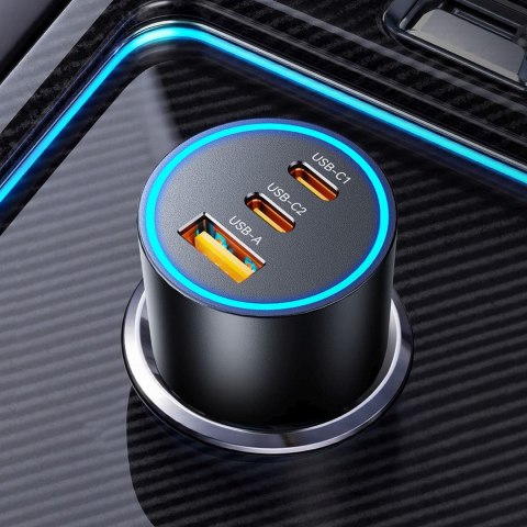 Ładowarka samochodowa USB-A USB-C 165W - czarna