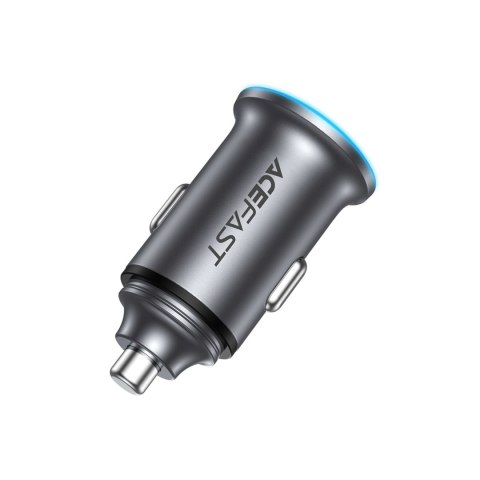 Ładowarka samochodowa USB-A USB-C 65W - szara