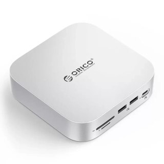 Stacja dokująca 9w1 USB-A USB-C RJ45 SD TF mini jack - srebrna