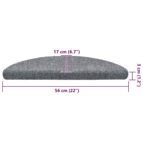 Samoprzylepne nakładki na schody, 10 szt, jasnoszare, 56x17x3cm