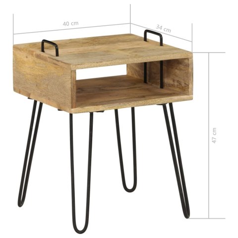 Stolik nocny z litego drewna mango, 40 x 34 x 47 cm