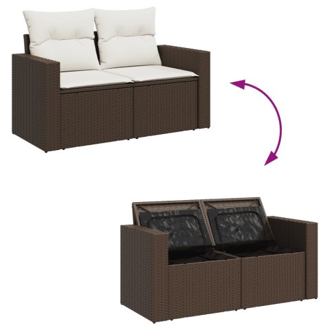 7-cz. zestaw wypoczynkowy do ogrodu, z poduszkami, brązowy