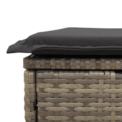 3-częściowa sofa do ogrodu, z poduszkami, szara, polirattanowa