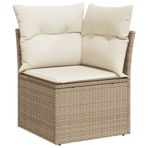 6-cz. zestaw mebli ogrodowych z poduszkami, beżowy, polirattan