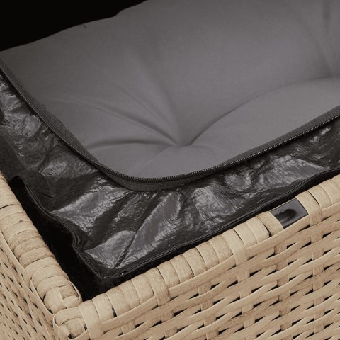 7-cz. zestaw wypoczynkowy do ogrodu, z poduszkami, beżowy