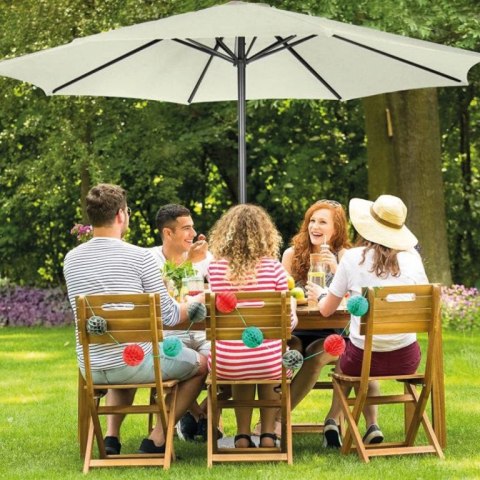 MIADOMODO Parasol z rączką 250 cm, kremowy