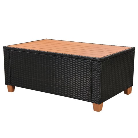 5-cz. zestaw mebli do ogrodu, poduszki, rattan PE, czarny