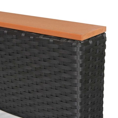 5-cz. zestaw mebli do ogrodu, poduszki, rattan PE, czarny