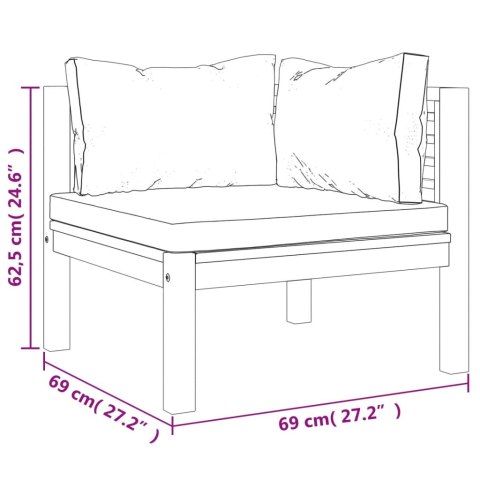 2-osobowa sofa ogrodowa, kremowe poduszki, drewno akacjowe