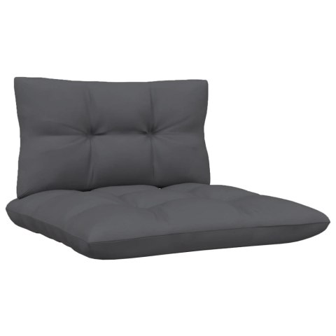 4-osobowa sofa ogrodowa z antracytowymi poduszkami, sosnowa