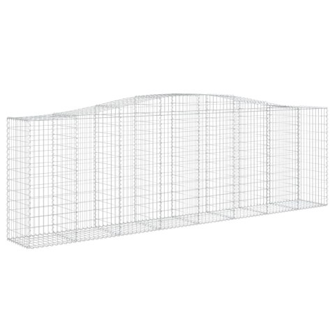 Kosze gabionowe, 5 szt, 400x50x120/140 cm, galwanizowane żelazo