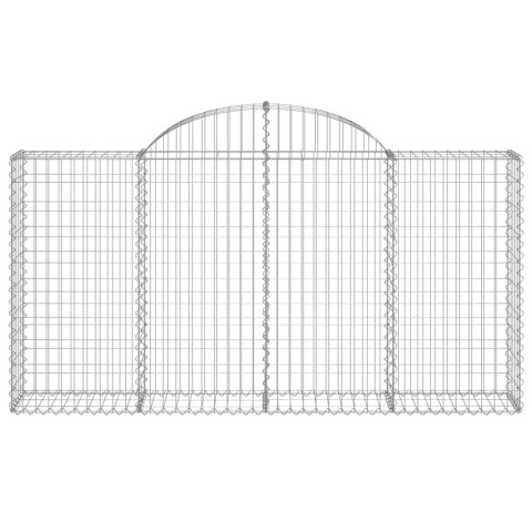 Kosze gabionowe, 11 szt, 200x30x100/120cm, galwanizowane żelazo