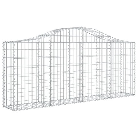 Kosze gabionowe, 14 szt, 200x30x80/100 cm, galwanizowane żelazo