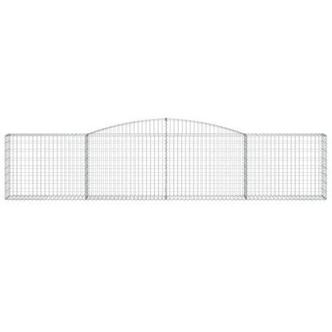 Kosze gabionowe, 9 szt, 400x30x80/100 cm, galwanizowane żelazo