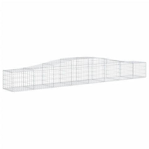 Kosze gabionowe, 9 szt, 400x50x40/60 cm, galwanizowane żelazo